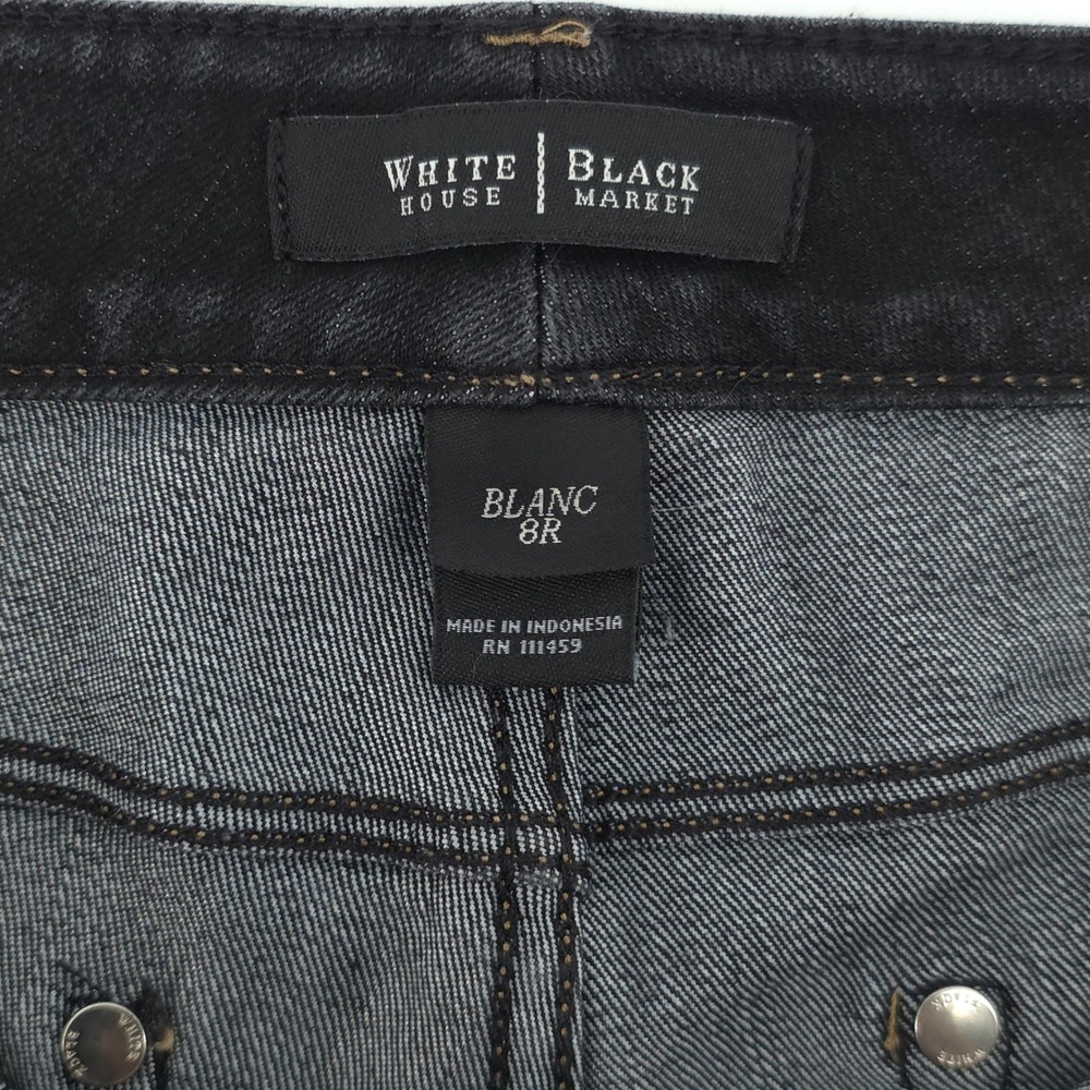 White House Black Market Blanc Boot Leg Womens Jeans 8R Gray Dark Wash Denim - Picture 5 of 11